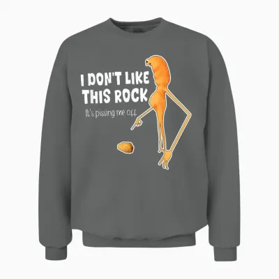 Funny Marcus the Worm Meme I Don't Like This Rock Unisex Sweatshirt - Graphite Heather