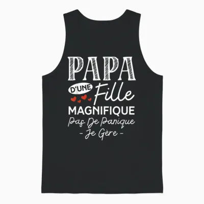 Dad from a Daughter Gorgeous Personalized Gift for Dad T-Shirt, Black, S Unisex Tank Top - Black