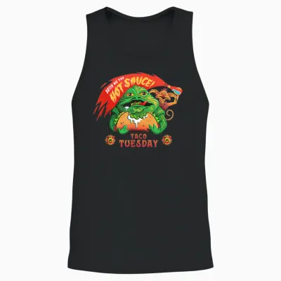 Star Wars Jabba the Hutt Bring Hot Sauce Taco Tuesday Funny Unisex Tank Top - Black