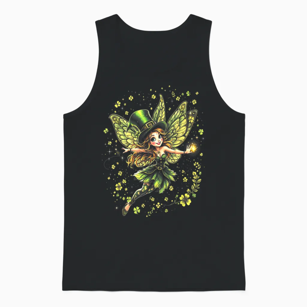 St. Patrick's Day Magical Irish Fairies for Women and Kids T-Shirt, Black, S Unisex Tank Top in Black