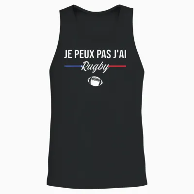 Je Peux Pas J'ai Rugby Player Funny Rugby Players Unisex Tank Top - Black