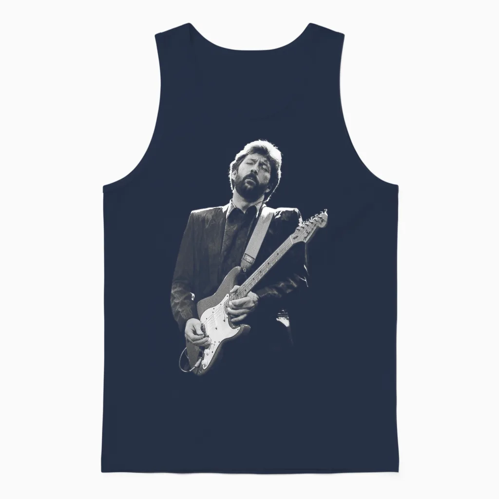 Eric Clapton Royal Albert 1987 T-Shirt, Black, S Unisex Tank Top in Navy