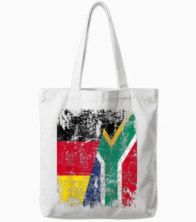 Südafrika Deutschland Flagge | Damen Herren Kinder Südafrika Tote Bags - White