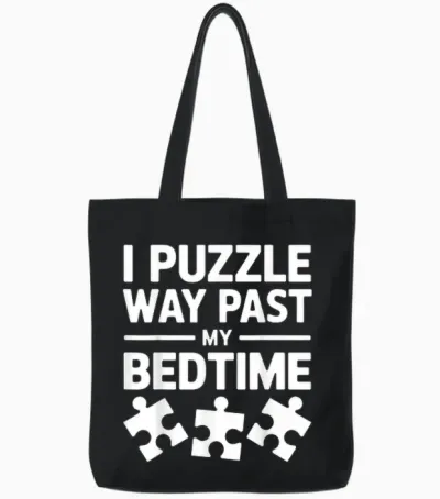 Puzzler Puzzles Puzzle Drôle Tote Bags - Black