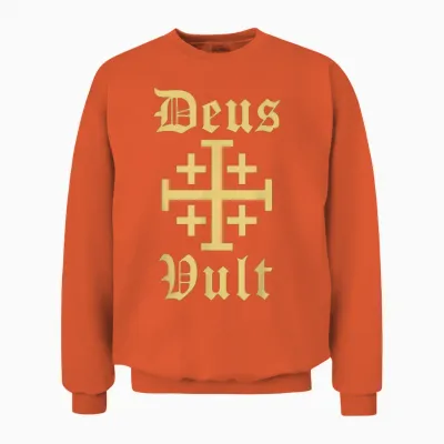 Deus Vult (jerusalem-Kreuz) – Templer – Königreich Jerusalem Unisex Sweatshirt - Orange