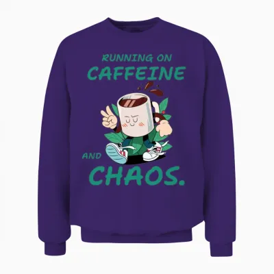 Funny Mug T-Shirt Design, Fitness and Wellness Unisex Sweatshirt - Purple