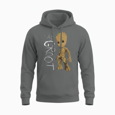 Guardians of the Galaxy Vol.2 I Am Groot Scribbles T-Shirt, Black Unisex Hoodie - Graphite Heather