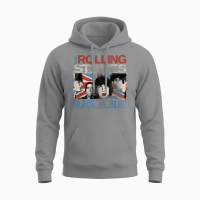 Offizielle the Rolling Stones Schwarz Und Blau Unisex Hoodie - Sport Grey