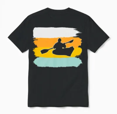 Canoe Retro Unisex T-Shirt - Black