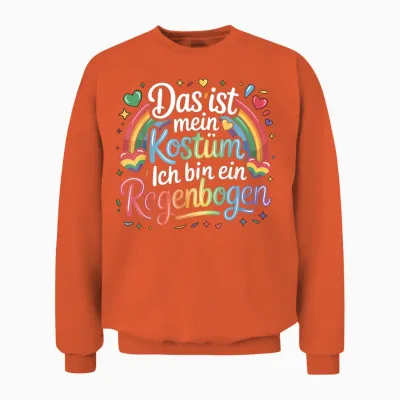 Das Ist Mein Kostüm Ich Bin Ein Rainbow Carnival Unisex Sweatshirt - Orange