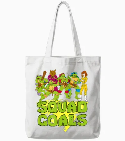 Tmnt with Splinter & April - Squad Goals Tote Bags - White