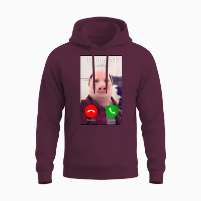 Meme Funny Genz by John Pork T-Shirt, Black, S Unisex Hoodie - Maroon