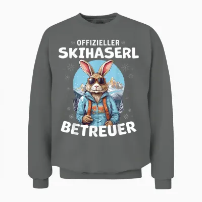 Official Skihaserl Caregiver Apres Ski Skier T-Shirt, Black Unisex Sweatshirt - Graphite Heather