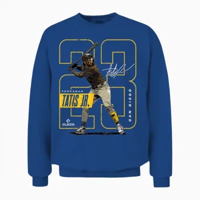 License Champs Fernando Tatis Jr | San Diego Mlb Player League | Mlbtat4037 T-Shirt, Small, Brown Unisex Sweatshirt - Royal