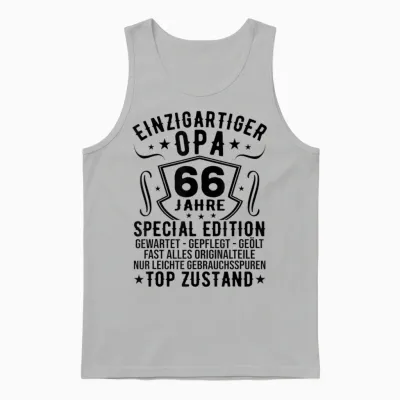 66th Birthday Man Unique Grandpa 66 Years Men's T-Shirt, Gray Unisex Tank Top - Ash