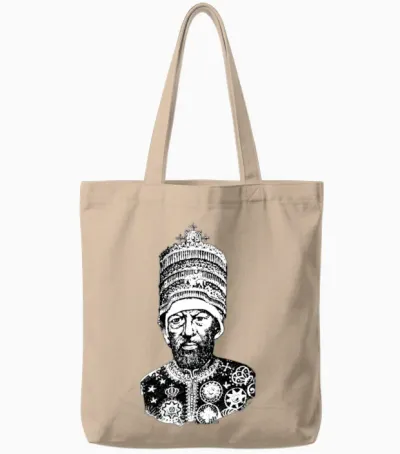 Ethiopian King Menelik Ii Tote Bags - Natural