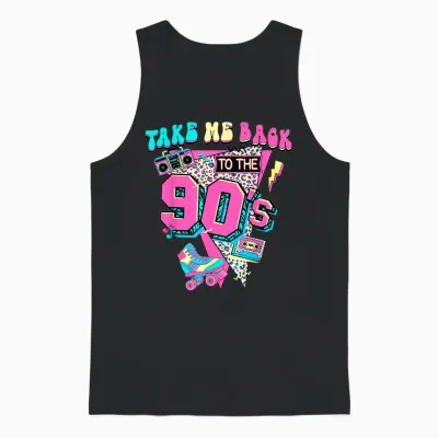 Take Me Back to the 90's Gen X Baby Boomers Vintage 1990er Unisex Tank Top - Black