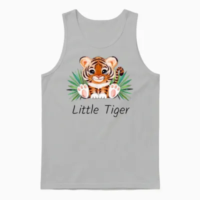 Cute Animal Little Tiger. Unisex Tank Top - Ash