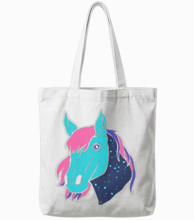 Galactic Horse Horse Wrangler Gift Tote Bags in White