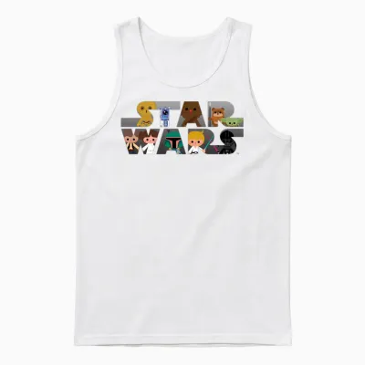 Star Wars Kawaii Logo Multi-Character Unisex Tank Top - White