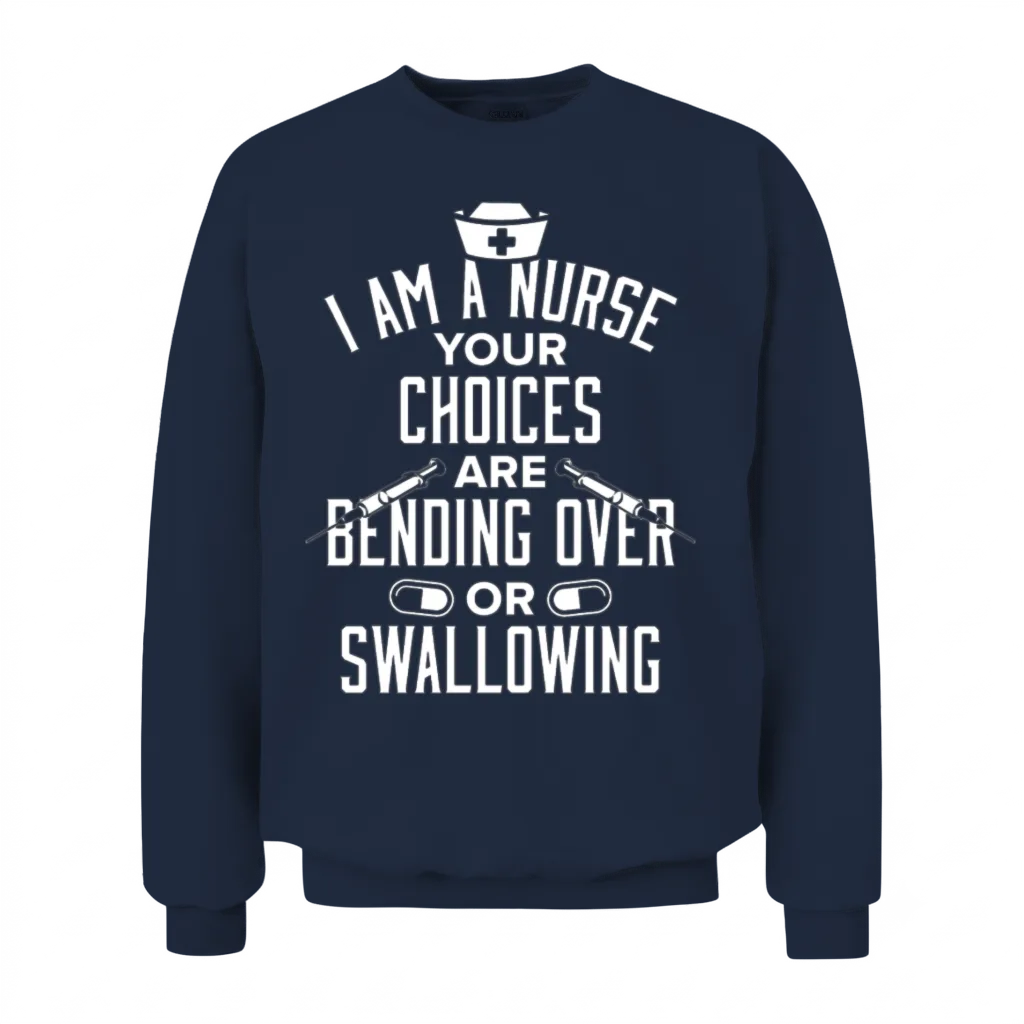Funny Naughty Nurse Gift Hilarious Nursing with a Kinky Touch Unisex Sweatshirt - Navy