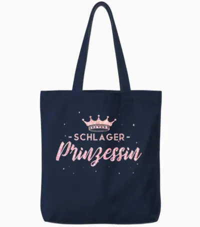 Women's Schlager Party Princess T-Shirt, Black, S Tote Bags - Navy