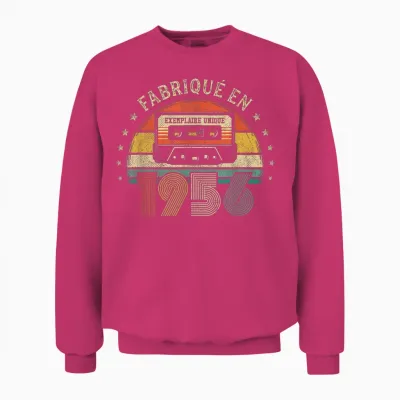 Fabriqué En 1956 Vintage Cassette - Cadeau Anniversaire 1956 Unisex Sweatshirt - Heliconia