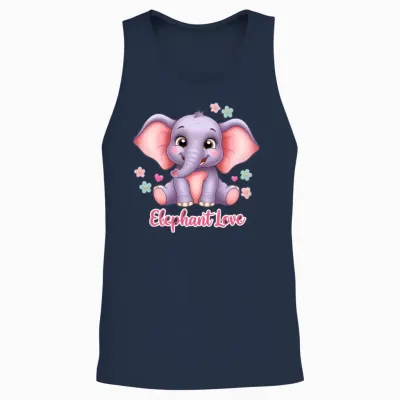 Majestic Elephant Unisex Tank Top - Navy