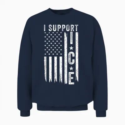 I Support Ice, Immigration Officers American Unisex Sweatshirt - Navy