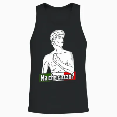 David Statue Italian Hand Gesture Italy Lover Unisex Tank Top - Black