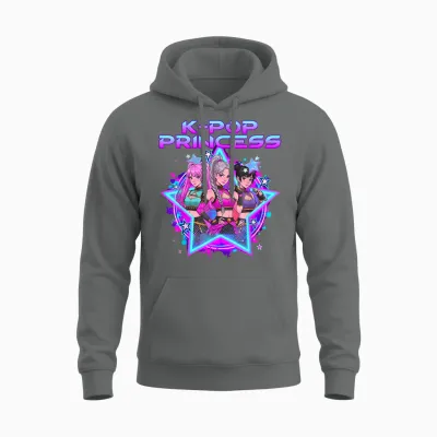 K-Pop Princess K Pop Kids Girls K-Pop Birthday Girl Kpop Unisex Hoodie - Graphite Heather