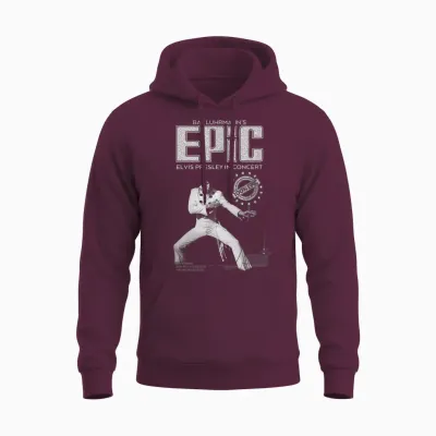 Elvis Presley Epic Jumpsuit Unisex Hoodie - Maroon