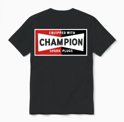 Champion Spark Plugs Black Vintage Sign Racer Hot Unisex T-Shirt - Black