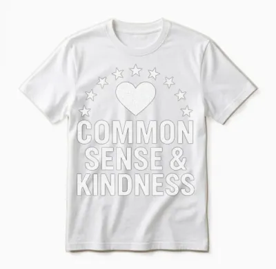 Common Sense & Kindness Vintage Unisex T-Shirt - White