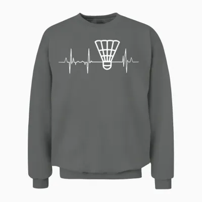 Mon Cœur Bat Pour Le Cardiogramme Du Badminton Unisex Sweatshirt - Graphite Heather