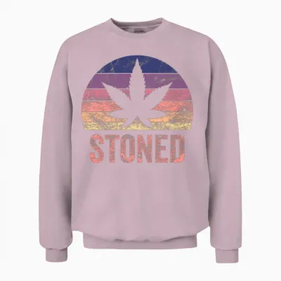 Retro Weed Unisex Sweatshirt - Light Pink