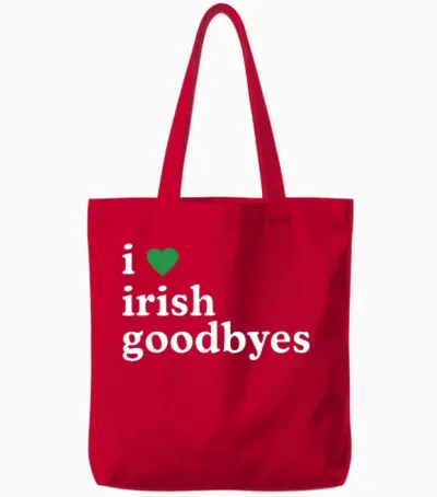 St Patricks Day I Love Irish Goodbyes I Heart Irish Goodbyes Tote Bags - Red