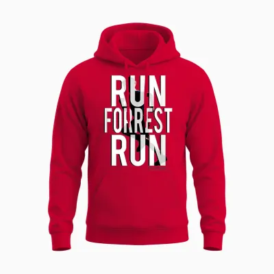 Forrest Gump Run Forrest Run Silhouette T-Shirt, Blue, S Unisex Hoodie - Red