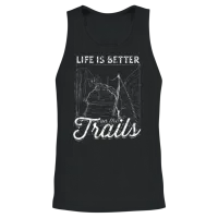 Life Is Better on the Trails - Hiking Unisex Tank Top - Black – 2