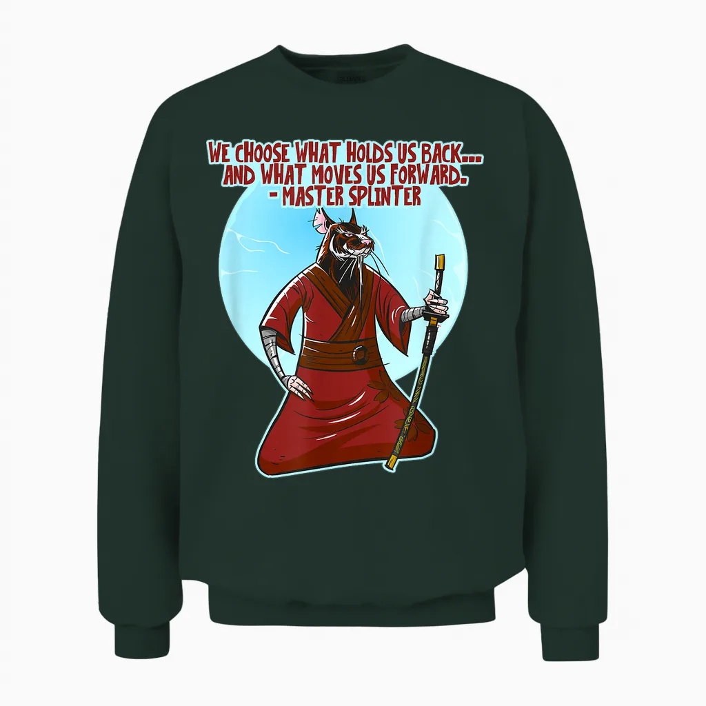 The Wisdom of Master Splinter Unisex Sweatshirt in Forest