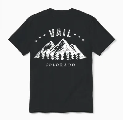 Vail Colorado Outdoor Hiking Adventure Unisex T-Shirt - Black