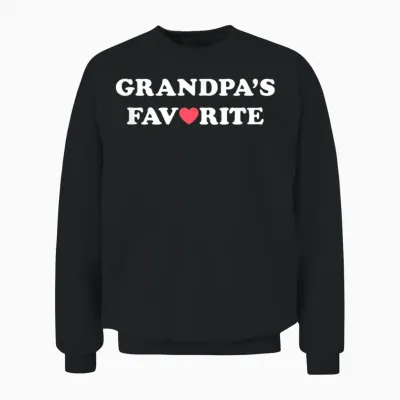 Grandpa's Favorite T-Shirt (grandpa, with Red Heart) Unisex Sweatshirt - Black