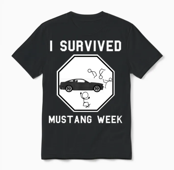 Mustang Lover - I Survived Mustang Week Unisex T-Shirt in Black