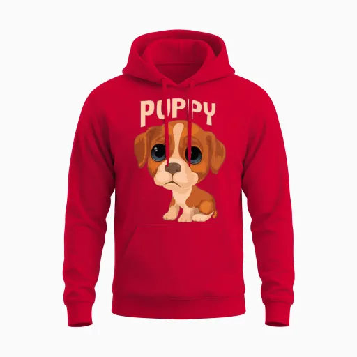 Puppy Funny Dog Unisex Hoodie - Red