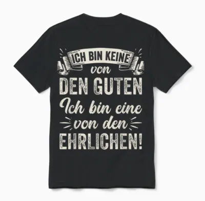 Ich Bin Keine Von Den Guten Ich Bin Eine Von Den Ehrlichen Unisex T-Shirt - Black