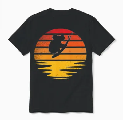 Koala Bear Retro Unisex T-Shirt - Black
