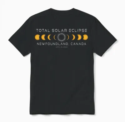 Newfoundland Canada Solar Eclipse 2024 April 8 Unisex T-Shirt - Black