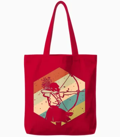 Retro Archer Tote Bags - Red