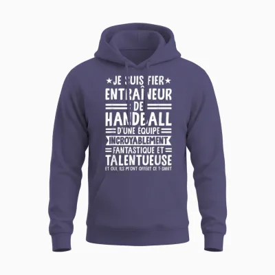 Funny Coach I Am Proud Handball Trainer Unisex Hoodie - Heather Sport Dark Navy