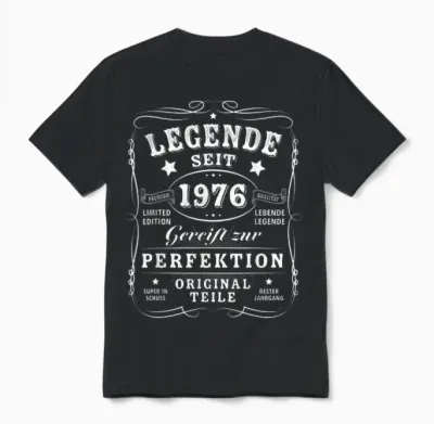 1976 Birthday Man 50th Decoration Funny 50s 50th Birthday Unisex T-Shirt - Black